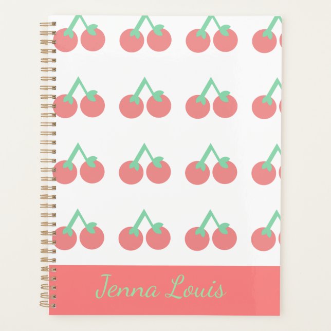 Pink Cherries Pattern  Planner (Front)