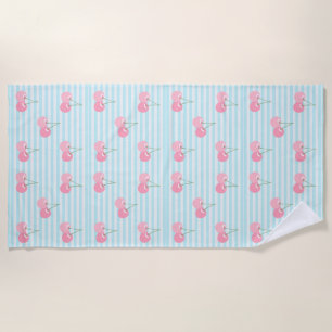 Pink Cherries Summer Beach Towel