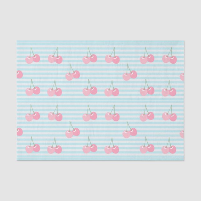 Pink Cherries Summer Tissue Paper (Front)