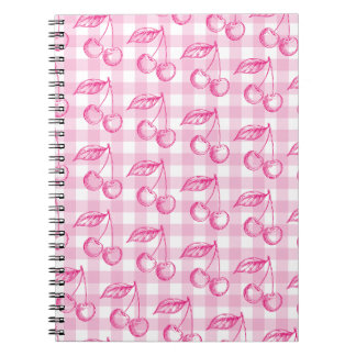 Pink Cherry Aesthetic Coquette Notebook