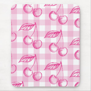 Pink Cherry Aesthetic Theme Mouse Mat
