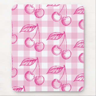 Pink Cherry Aesthetic Theme Mouse Mat