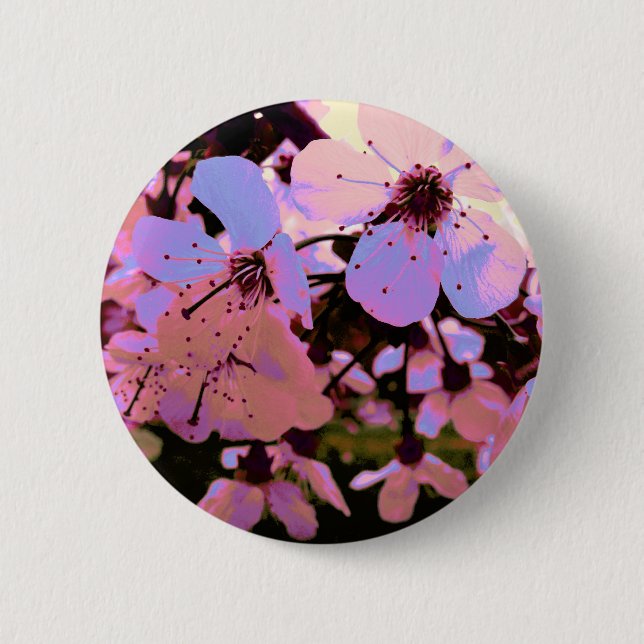 Pink Cherry Blossom 6 Cm Round Badge (Front)
