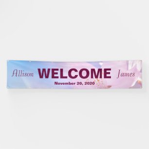 Pink cherry blossom banner