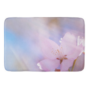 Pink cherry blossom bath mat