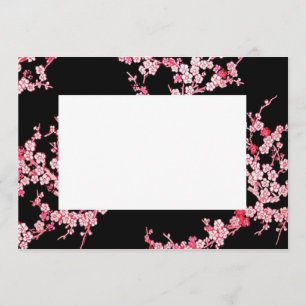 Pink Cherry Blossom Border Invitation