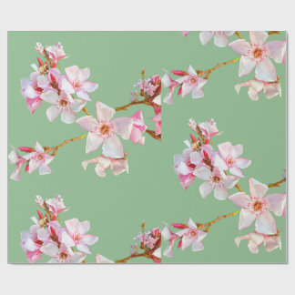 Pink Cherry Blossom Branches Wrapping Paper