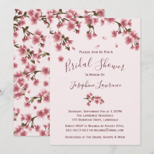 Pink Cherry Blossom Bridal Shower Invitation