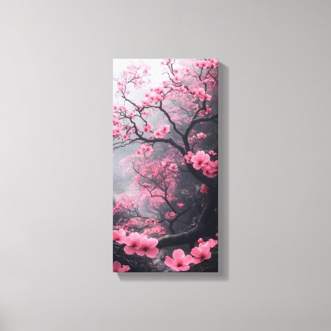 Pink Cherry Blossom Canvas Wall Art – Sakura Tree  (Front)