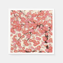 Pink Cherry Blossom design paper napkin