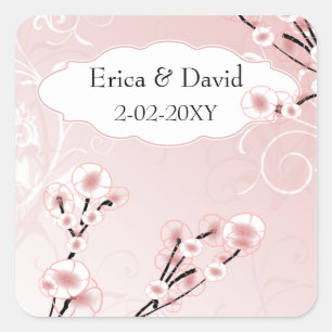 pink cherry blossom envelopes seals