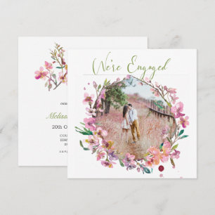 Pink Cherry Blossom Floral Add Photo Engagement
