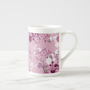 Pink Cherry Blossom - Floral Bridal Gift Bone China Mug