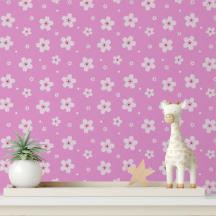 Pink Cherry Blossom Floral Peel and Stick Wallpaper