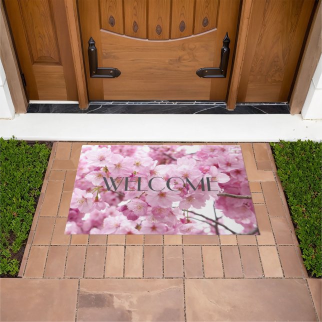 Pink Cherry Blossom Floral Sakura Doormat (Outdoor)