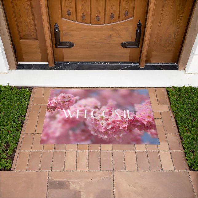 Pink Cherry Blossom Floral Sakura Doormat (Outdoor)