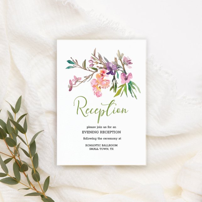 Pink Cherry Blossom Floral Wedding Enclosure Card (Creator Uploaded)