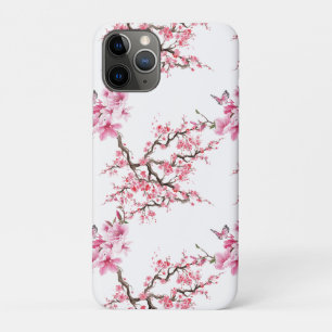 Pink Cherry Blossom Flower Pattern iPhone 11 Pro Case