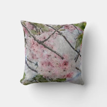 pink cherry blossom flower watercolor painting