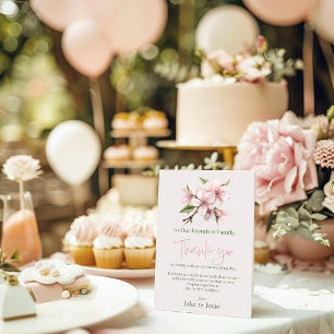 Pink Cherry Blossom flower Wedding Table thank you