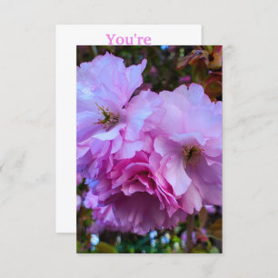 Pink Cherry Blossom Flowers Invitation