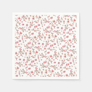 Pink Cherry Blossom Flowers Napkin