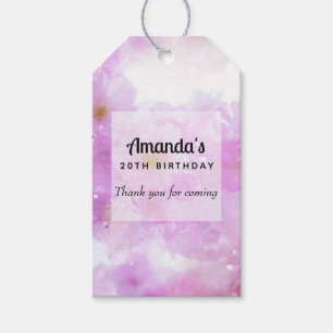 Pink Cherry Blossom Flowers Photo Birthday Gift Tags