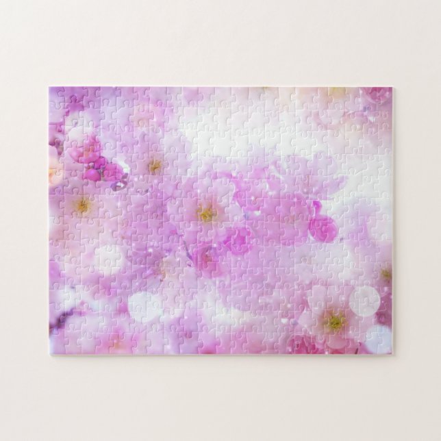 Pink Cherry Blossom Flowers Photo Jigsaw Puzzle (Horizontal)