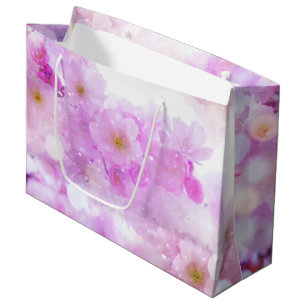Pink Cherry Blossom Flowers Photo Large Gift Bag