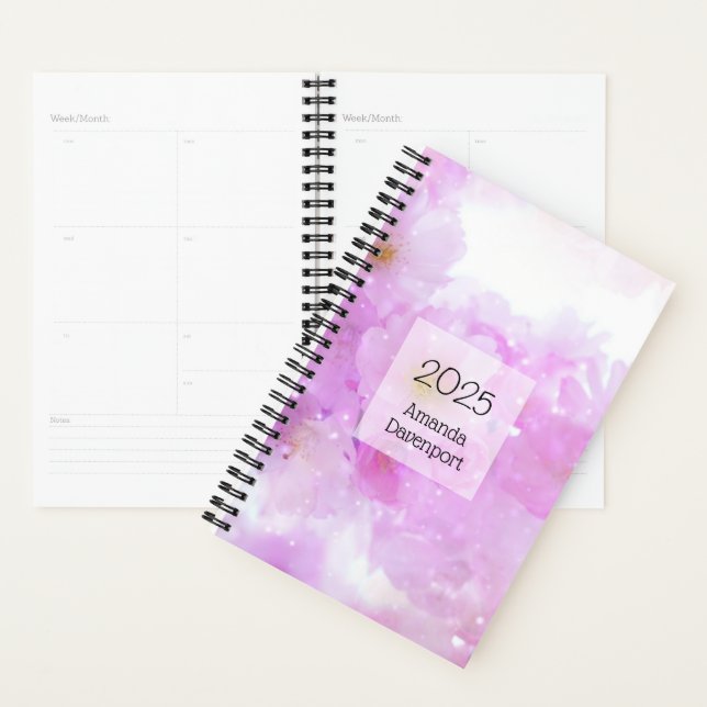 Pink Cherry Blossom Flowers Photo Planner (Display)