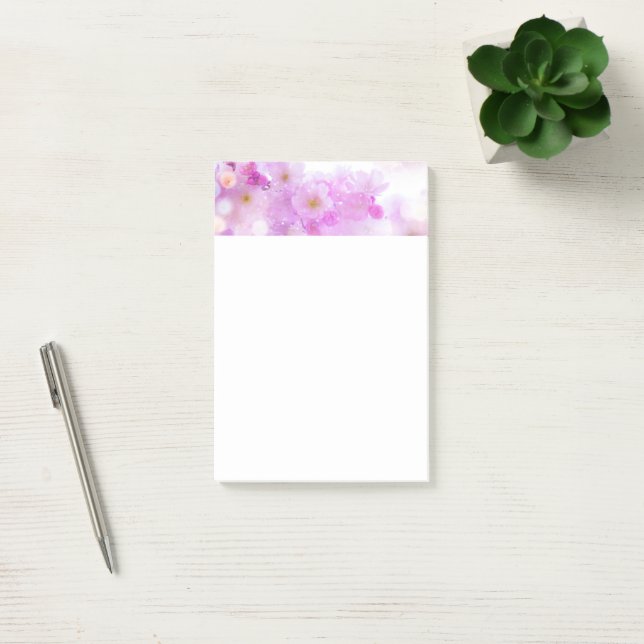 Pink Cherry Blossom Flowers Photo Post-it Notes (Office)