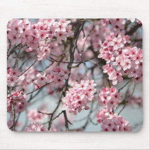 Pink Cherry Blossom Flowers Tree Mouse Mat
