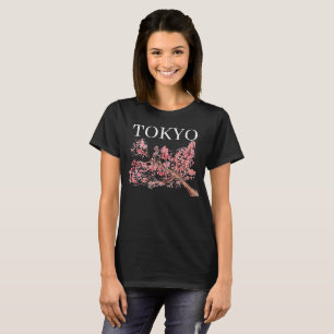 Pink cherry blossom flowers watercolor oriental T-Shirt