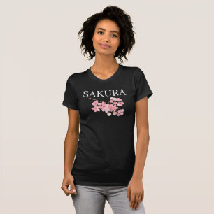 Pink Cherry blossom flowers watercolor Sakura T-Shirt