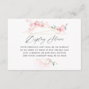 Pink Cherry Blossom Geometric Bridal Display Enclosure Card