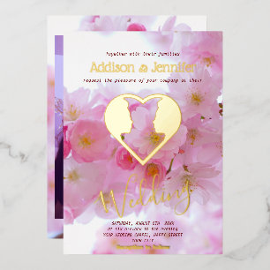 Pink cherry blossom & GOLD -gay wedding