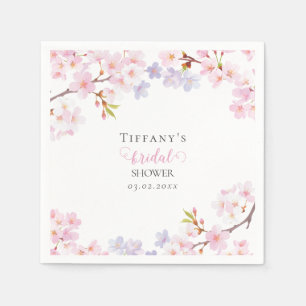 Pink Cherry Blossom in Bloom Garden Bridal Shower Napkin