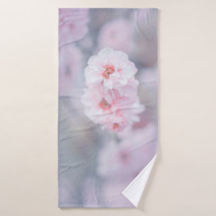 PINK CHERRY BLOSSOM IN CLOSE UP PHOTOGRAPHY BATH TOWEL