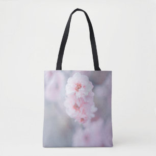 PINK CHERRY BLOSSOM IN CLOSE UP PHOTOGRAPHY TOTE BAG