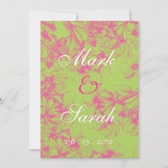 Pink Cherry Blossom Invitation (Front)