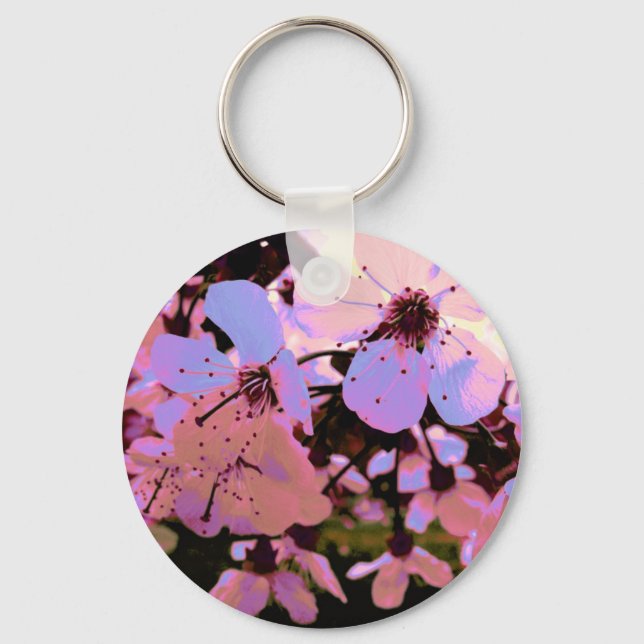 Pink Cherry Blossom Key Ring (Front)