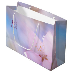 Pink cherry blossom large gift bag