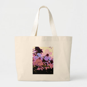 Pink Cherry Blossom Large Tote Bag