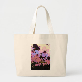 Pink Cherry Blossom Large Tote Bag