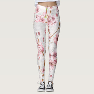 Pink Cherry Blossom Leggings