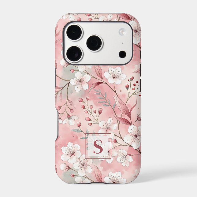 Pink cherry blossom monogram (Back)