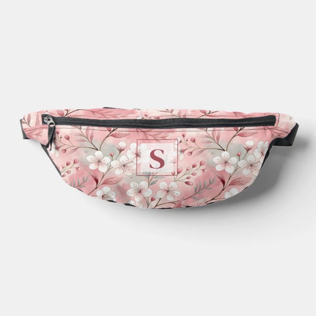 Pink cherry blossom monogram bum bags (Lay Down)