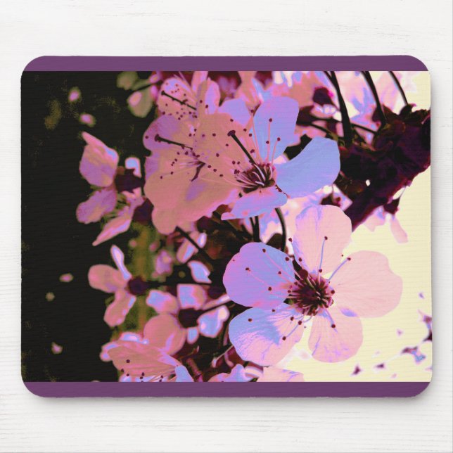 Pink Cherry Blossom Mouse Mat (Front)