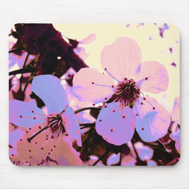 Pink Cherry Blossom Mouse Mat (Front)