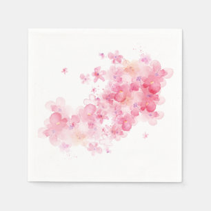 Pink cherry blossom napkin